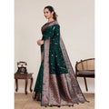Seduva Women's Jacquard Woven Saree With Unstitched Blouse 5.5Mtr (Green)