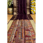 Seduva Women's Tussar Silk Madhubani Saree With Unstitched Blouse 5.5Mtr (Coffee)