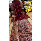 Seduva Women's Tussar Silk Madhubani Saree With Unstitched Blouse 5.5Mtr (Maroon)