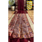 Seduva Women's Tussar Silk Madhubani Saree With Unstitched Blouse 5.5Mtr (Maroon)