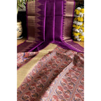 Seduva Women's Tussar Silk Madhubani Saree With Unstitched Blouse 5.5Mtr (Purple)