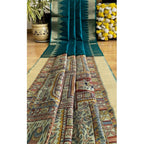 Seduva Women's Tussar Silk Madhubani Saree With Unstitched Blouse 5.5Mtr (Rama)