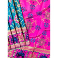 Seduva Women's Patola Silk Meena And Zari Woven Saree With Unstitched Blouse 5.5Mtr (Blue)