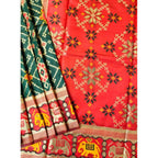Seduva Women's Patola Silk Meena And Zari Woven Saree With Unstitched Blouse 5.5Mtr (Blue)