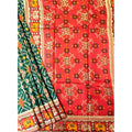 Seduva Women's Patola Silk Meena And Zari Woven Saree With Unstitched Blouse 5.5Mtr (Green)