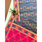 Seduva Women's Patola Silk Meena And Zari Woven Saree With Unstitched Blouse 5.5Mtr (Navy)