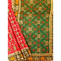 Seduva Women's Patola Silk Meena And Zari Woven Saree With Unstitched Blouse 5.5Mtr (Red)