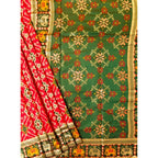 Seduva Women's Patola Silk Meena And Zari Woven Saree With Unstitched Blouse 5.5Mtr (Red)
