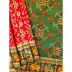 Seduva Women's Patola Silk Meena And Zari Woven Saree With Unstitched Blouse 5.5Mtr (Red)