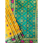 Seduva Women's Patola Silk Meena And Zari Woven Saree With Unstitched Blouse 5.5Mtr (Yellow)