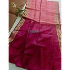 Seduva Women's Raw Silk Ikkat Saree With Unstitched Blouse 5.5Mtr (Pink)