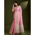 Seduva Women's Tissue Checks_With_Buttis Saree With Unstitched Blouse 5.5Mtr (Light_Pink)
