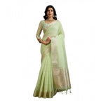 Seduva Women's Tissue Checks_With_Buttis Saree With Unstitched Blouse 5.5Mtr (Light_Green)
