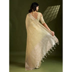 Seduva Women's Tissue Checks_With_Buttis Saree With Unstitched Blouse 5.5Mtr (Yellow)