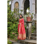 Seduva Women's Silk_Blend Butti Pattern Saree With Unstitched Blouse 5.5Mtr (Pink)