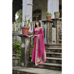 Seduva Women's Silk_Blend Butti Pattern Saree With Unstitched Blouse 5.5Mtr (Pink)