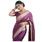 Seduva Women's Silk_Blend Butti Pattern Saree With Unstitched Blouse 5.5Mtr (Purple)