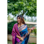 Seduva Women's Katan_Silk Zari_Weaving Saree With Unstitched Blouse 5.5Mtr (Blue)