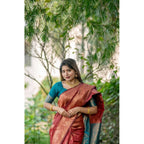 Seduva Women's Katan_Silk Zari_Weaving Saree With Unstitched Blouse 5.5Mtr (Maroon)