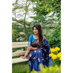 Seduva Women's Katan_Silk Zari_Weaving Saree With Unstitched Blouse 5.5Mtr (Navy_Blue)