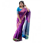 Seduva Women's Katan_Silk Zari_Weaving Saree With Unstitched Blouse 5.5Mtr (Purple)