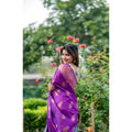 Seduva Women's Katan_Silk Zari_Weaving Saree With Unstitched Blouse 5.5Mtr (Purple)