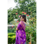 Seduva Women's Katan_Silk Zari_Weaving Saree With Unstitched Blouse 5.5Mtr (Purple)