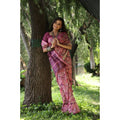 Seduva Women's Faux_Tussar_Silk Abstract_Print Saree With Unstitched Blouse 5.5Mtr (Pink)
