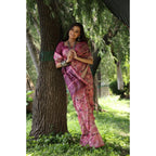 Seduva Women's Faux_Tussar_Silk Abstract_Print Saree With Unstitched Blouse 5.5Mtr (Pink)