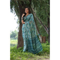 Seduva Women's Faux_Tussar_Silk Abstract_Print Saree With Unstitched Blouse 5.5Mtr (Sea_Green)