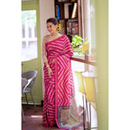 Seduva Women's Faux_Tussar_Silk Geometric_Print Saree With Unstitched Blouse 5.5Mtr (Light_Pink)