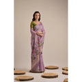 Seduva Women's Blended_Cotton Floral Motifs And Woven Buttas Saree With Unstitched Blouse 5.5Mtr (Lavender)