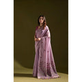 Seduva Women's Blended_Cotton Floral Saree With Unstitched Blouse 5.5Mtr (Lavender)