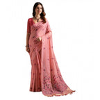 Seduva Women's Blended_Cotton Floral Saree With Unstitched Blouse 5.5Mtr (Pink)