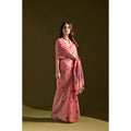 Seduva Women's Blended_Cotton Floral Saree With Unstitched Blouse 5.5Mtr (Pink)