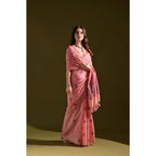 Seduva Women's Blended_Cotton Floral Saree With Unstitched Blouse 5.5Mtr (Pink)