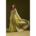 Seduva Women's Blended_Cotton Floral Saree With Unstitched Blouse 5.5Mtr (Light_Green)