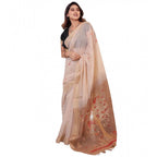 Seduva Women's Blended_Cotton Woven_Motifs Saree With Unstitched Blouse 5.5Mtr (Light_Beige)