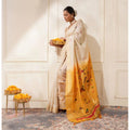 Seduva Women's Blended_Cotton Woven_Motifs Saree With Unstitched Blouse 5.5Mtr (Mustard)