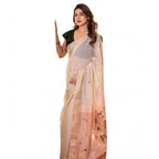 Seduva Women's Blended_Cotton Woven_Motifs Saree With Unstitched Blouse 5.5Mtr (Peach)