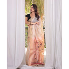 Seduva Women's Blended_Cotton Woven_Motifs Saree With Unstitched Blouse 5.5Mtr (Peach)