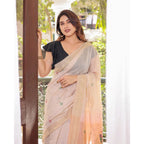 Seduva Women's Blended_Cotton Woven_Motifs Saree With Unstitched Blouse 5.5Mtr (Peach)