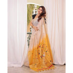 Seduva Women's Blended_Cotton Woven_Motifs Saree With Unstitched Blouse 5.5Mtr (Yellow)