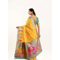 Seduva Women's Faux_Banarasi Woven Motifs Saree With Unstitched Blouse 5.5Mtr (Yellow)