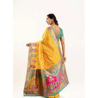 Seduva Women's Faux_Banarasi Woven Motifs Saree With Unstitched Blouse 5.5Mtr (Yellow)
