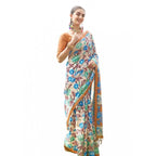 Seduva Women's Faux_Tussar Kalamkari_Print Saree With Unstitched Blouse 5.5Mtr (Brown)