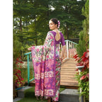 Seduva Women's Faux_Tussar Kalamkari_Print Saree With Unstitched Blouse 5.5Mtr (Purple)