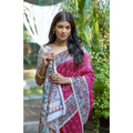 Seduva Women's Faux_Tussar Geometric_Print Saree With Unstitched Blouse 5.5Mtr (Pink)