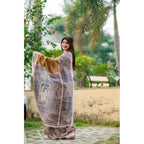 Seduva Women's Faux_Tussar Geometric_Print Saree With Unstitched Blouse 5.5Mtr (Mustard)