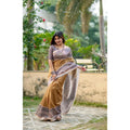 Seduva Women's Faux_Tussar Geometric_Print Saree With Unstitched Blouse 5.5Mtr (Mustard)